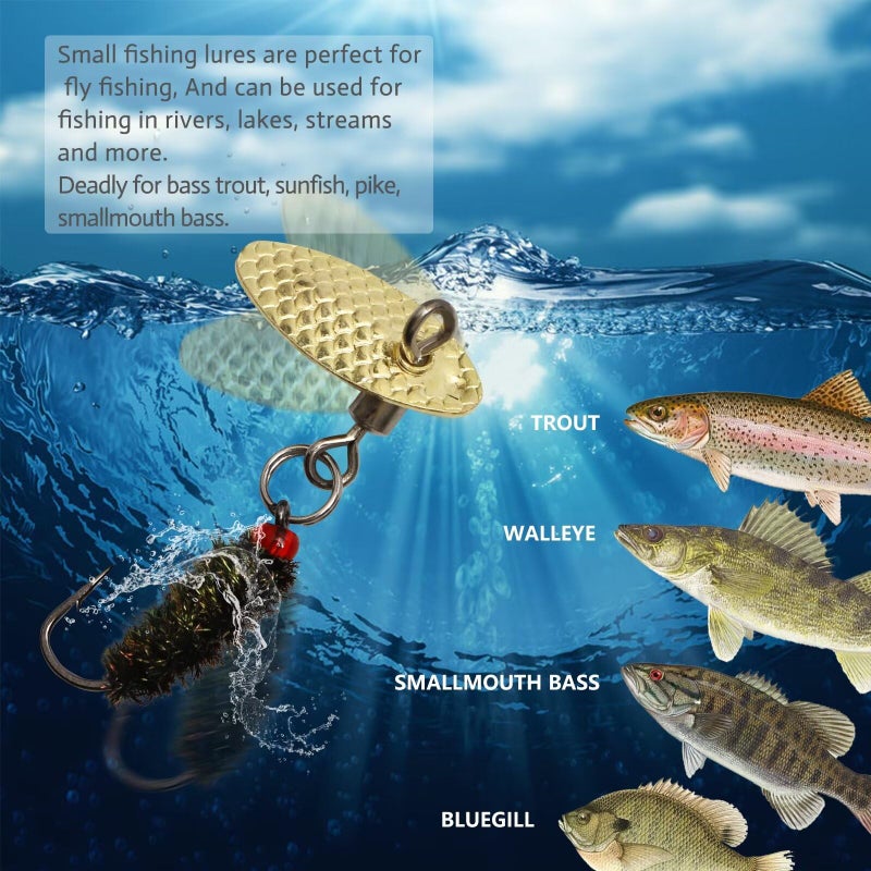 Dovesun Fly Fishing Lures Fly Fishing Flies Wet Fishing Flies Fishing Lures with Fishing Spinner for Bass Sunfish, Pike Hook 14# 10pcs - Image 2